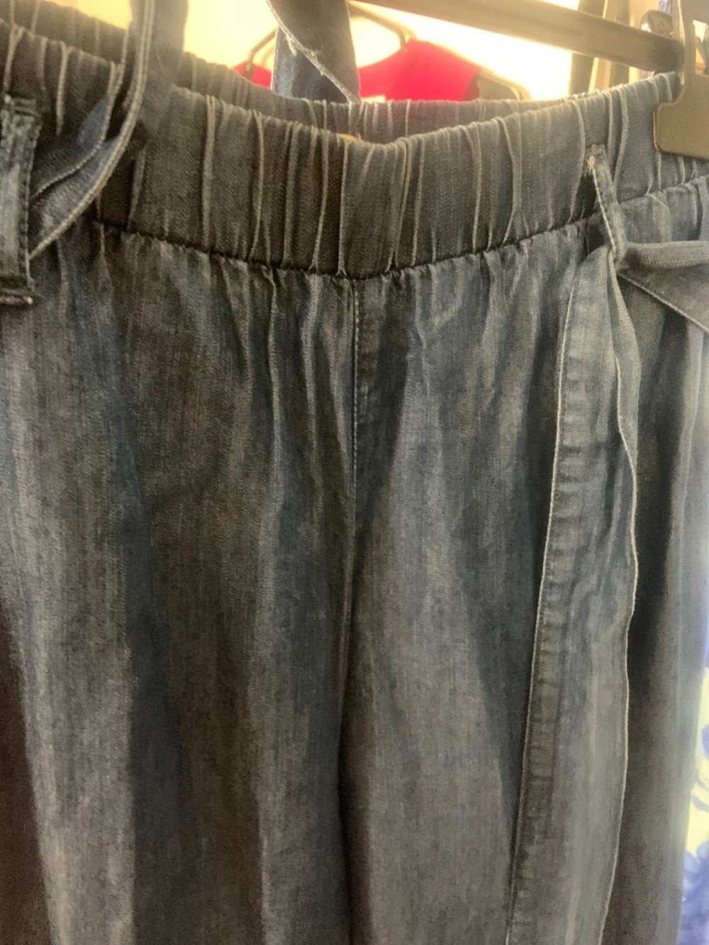 Denim wide leg pant